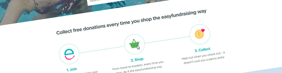 Screen grab from the easyfundraising website