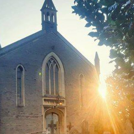 Exterior of Christ Church Downend at sunrise